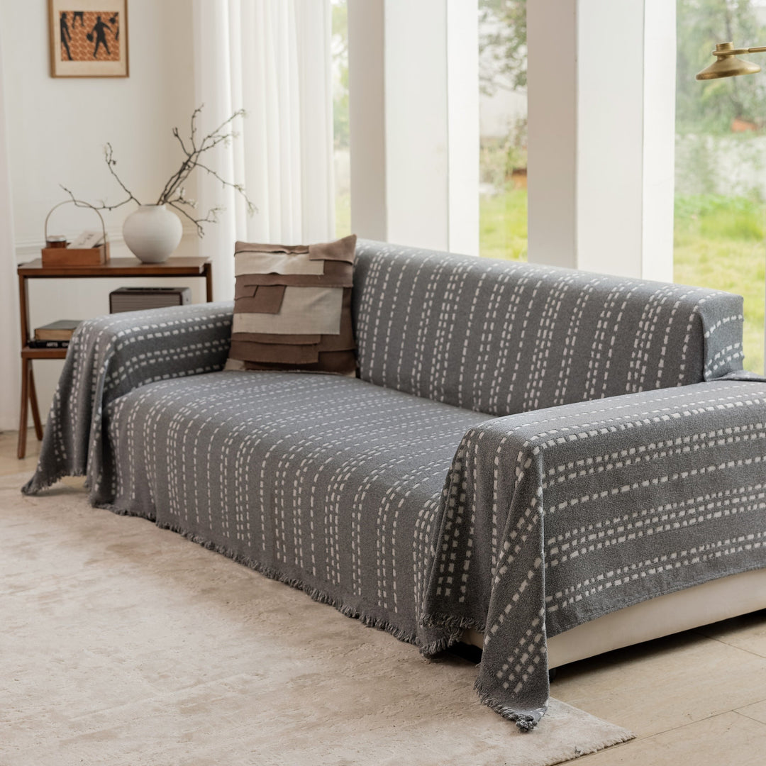 Dash Stitch Sofa Throw | Large, 180 cm Wide, 6 Colours