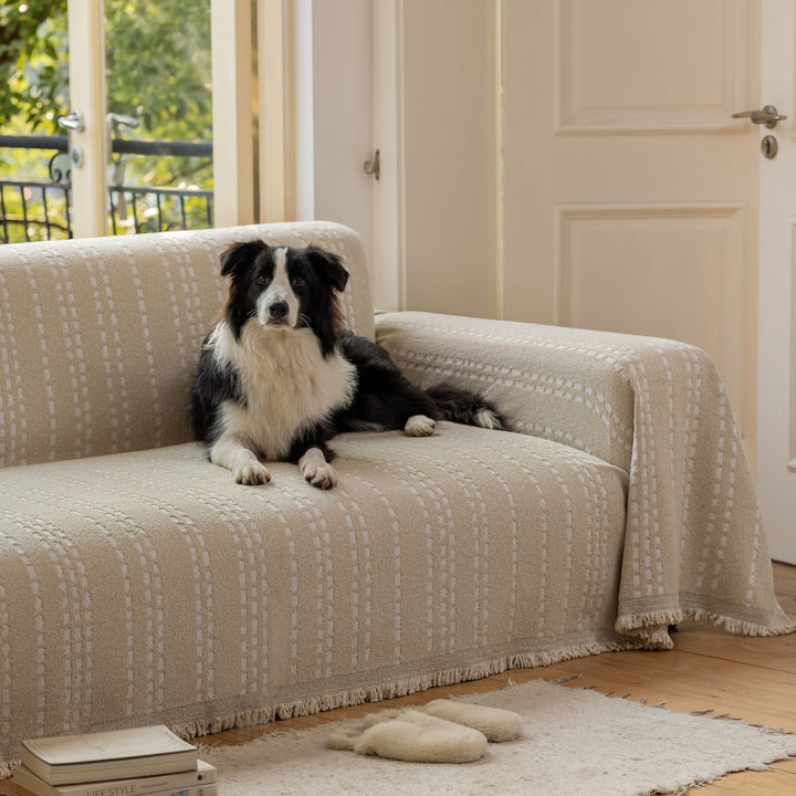 Dash Stitch Sofa Throw | Large, 180 cm Wide, 6 Colours