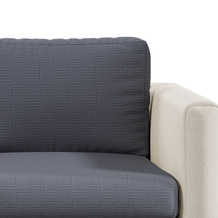 Stretch Sofa Cushion Cover | Checked Jacquard, 5 Colours