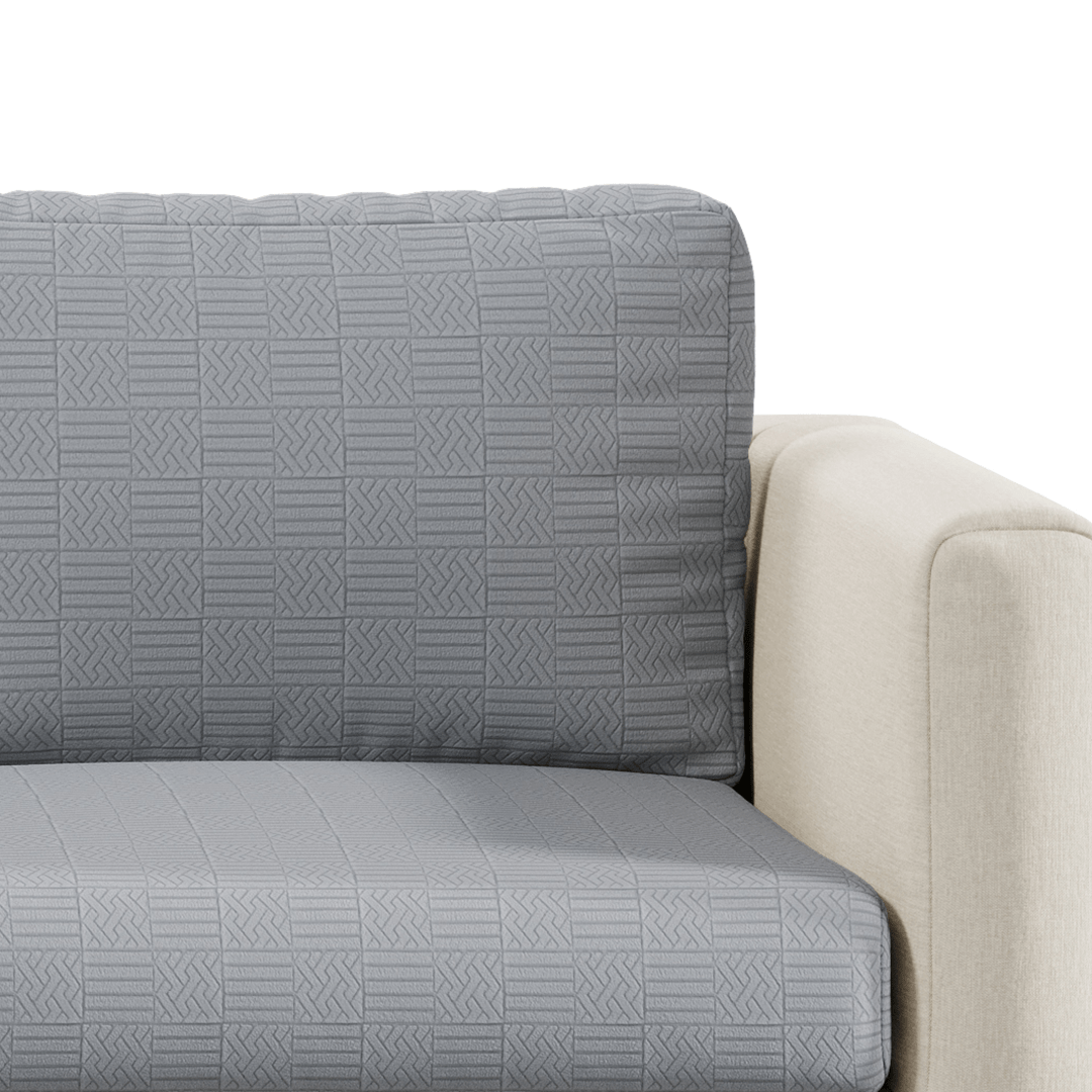 Stretch Sofa Cushion Cover | Checked Jacquard, 5 Colours