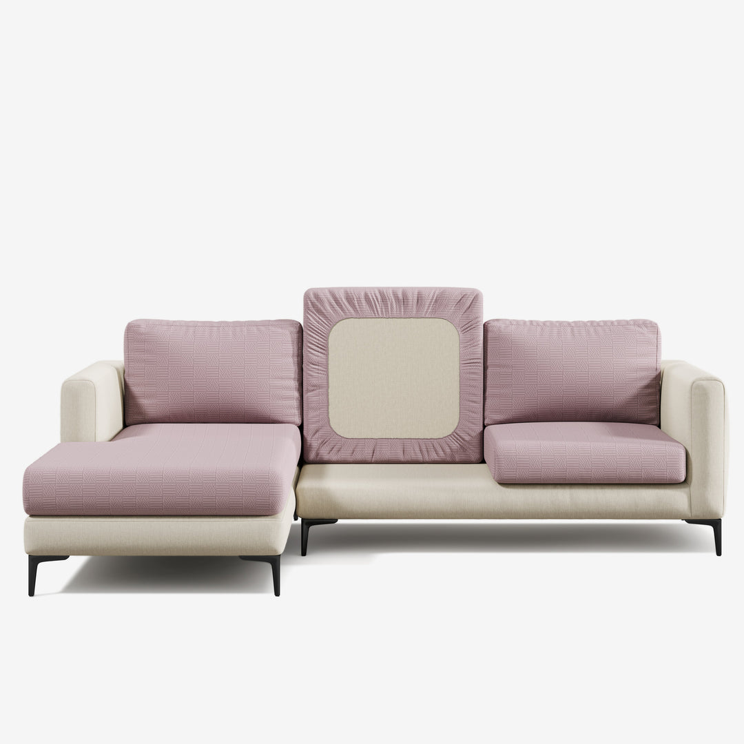Stretch Sofa Cushion Cover | Checked Jacquard, 5 Colours