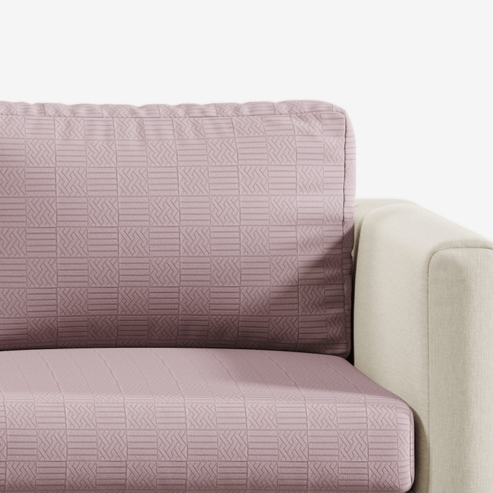 Stretch Sofa Cushion Cover | Checked Jacquard, 5 Colours