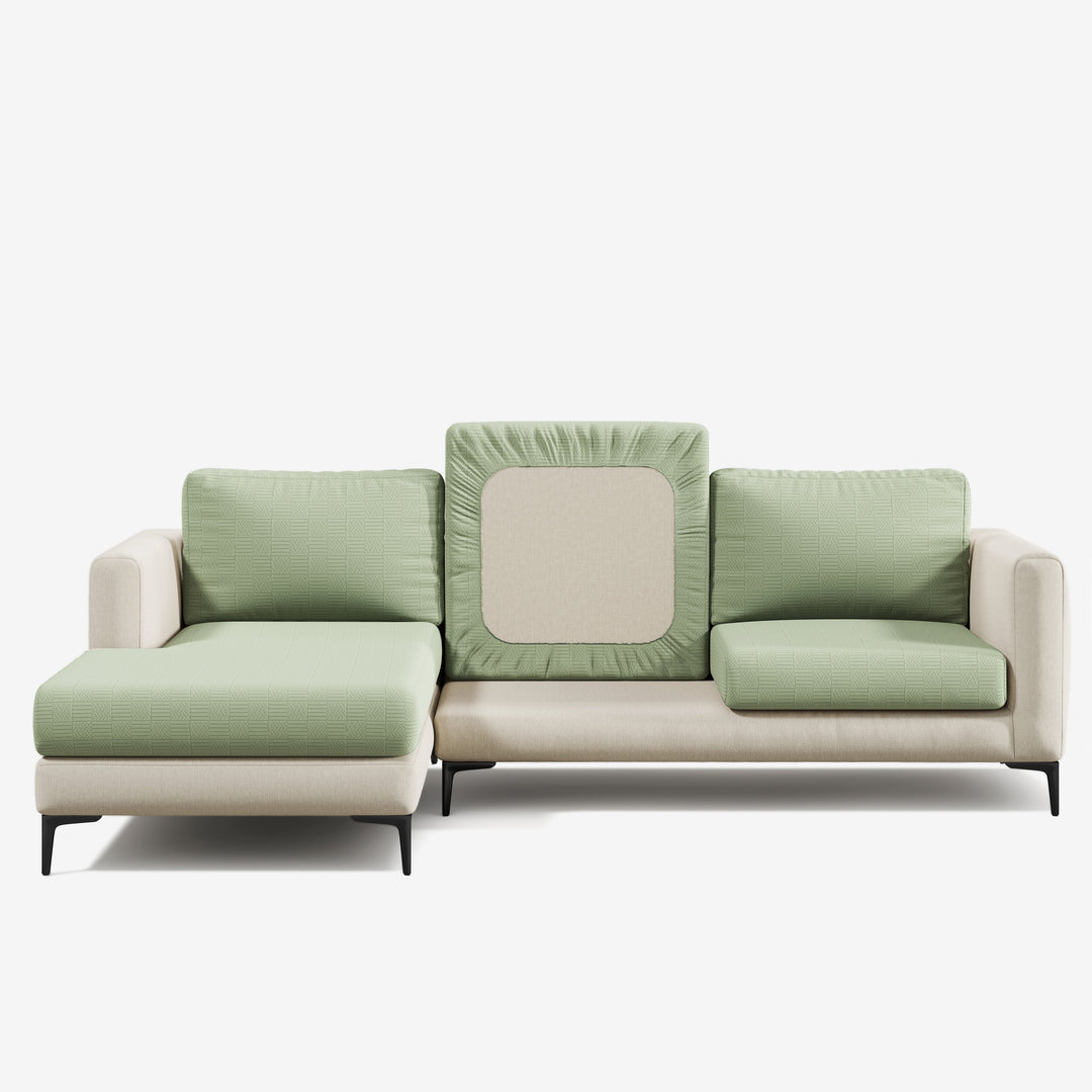 Stretch Sofa Cushion Cover | Checked Jacquard, 5 Colours