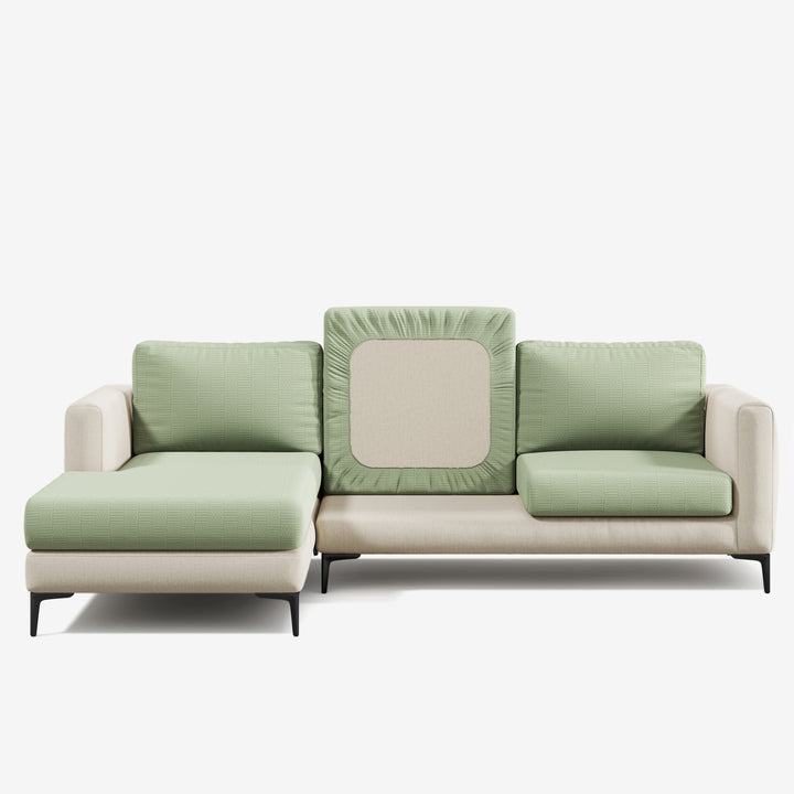 Stretch Sofa Cushion Cover | Checked Jacquard, 5 Colours