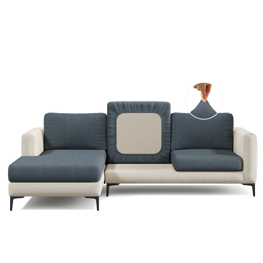 Stretch Sofa Cushion Cover | Leaf Jacquard, 4 Colours