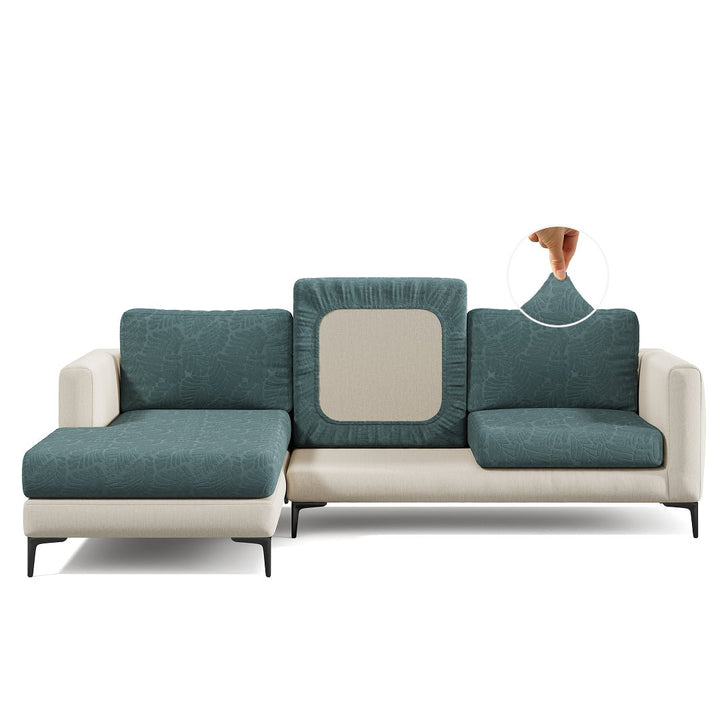 Stretch Sofa Cushion Cover | Leaf Jacquard, 4 Colours