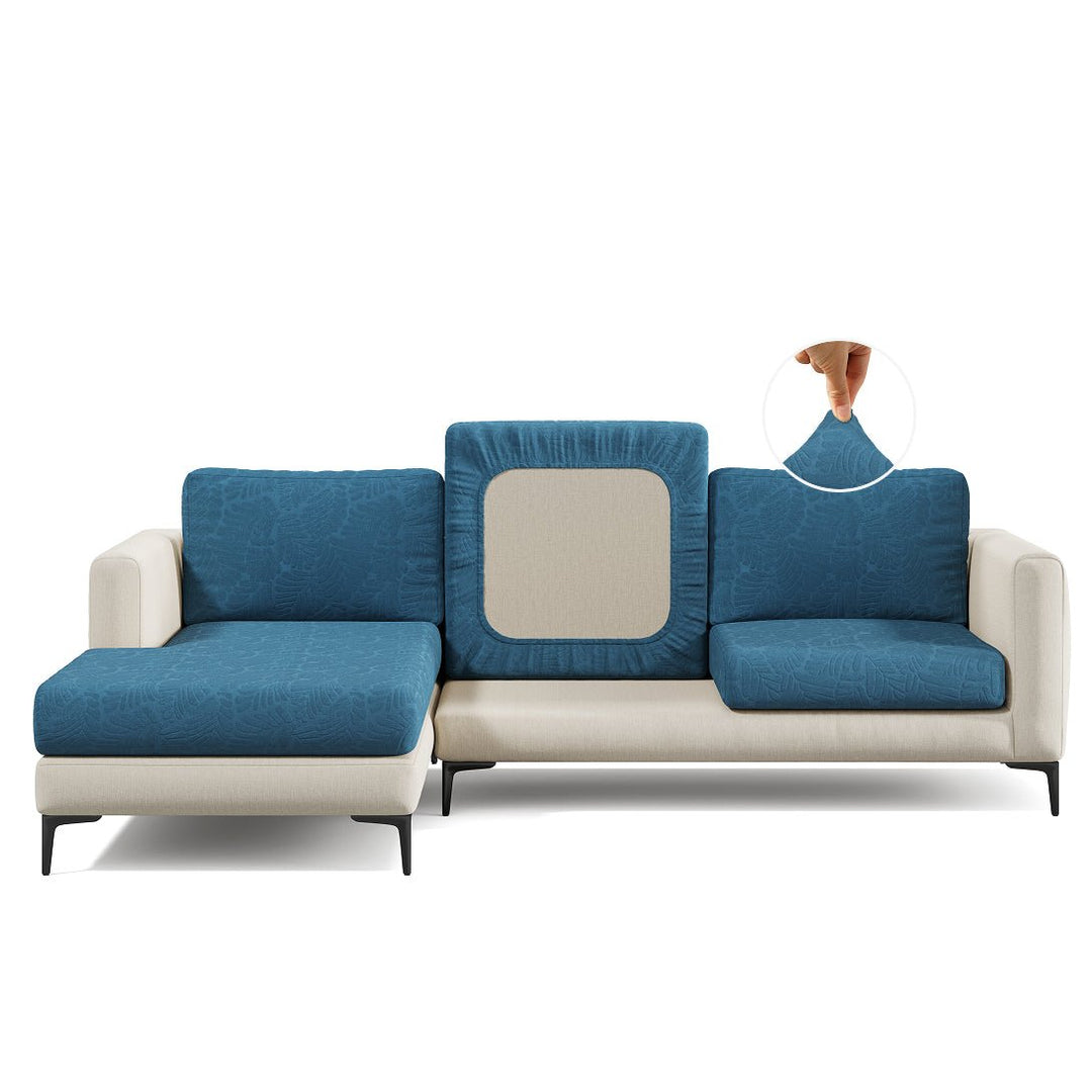 Stretch Sofa Cushion Cover | Leaf Jacquard, 4 Colours