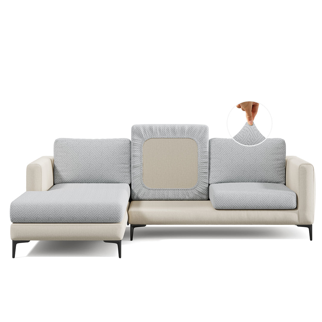 Stretch Sofa Cushion Cover | Maze Jacquard, 6 Colours