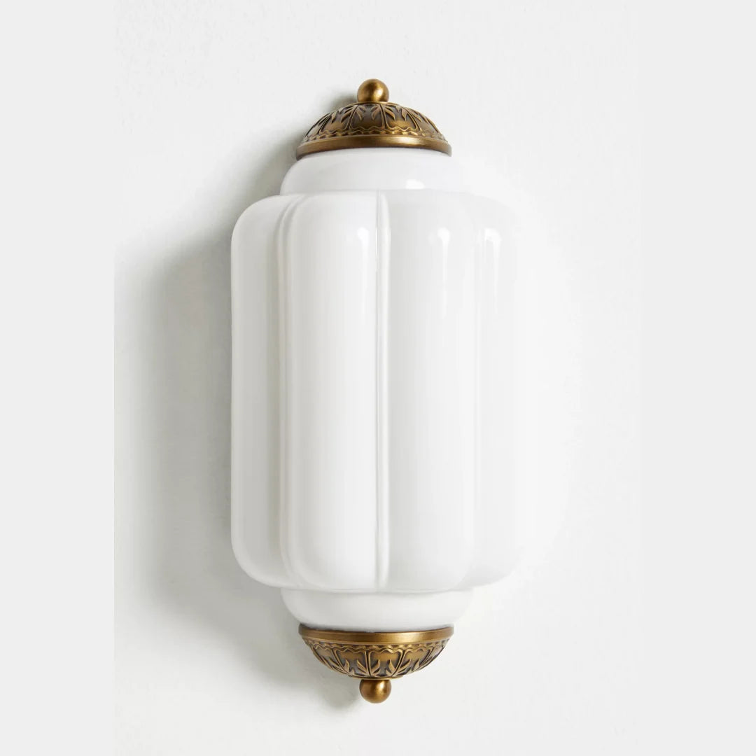 Lumi Vintage Antique Milk Glass Flush Eloise Sconce