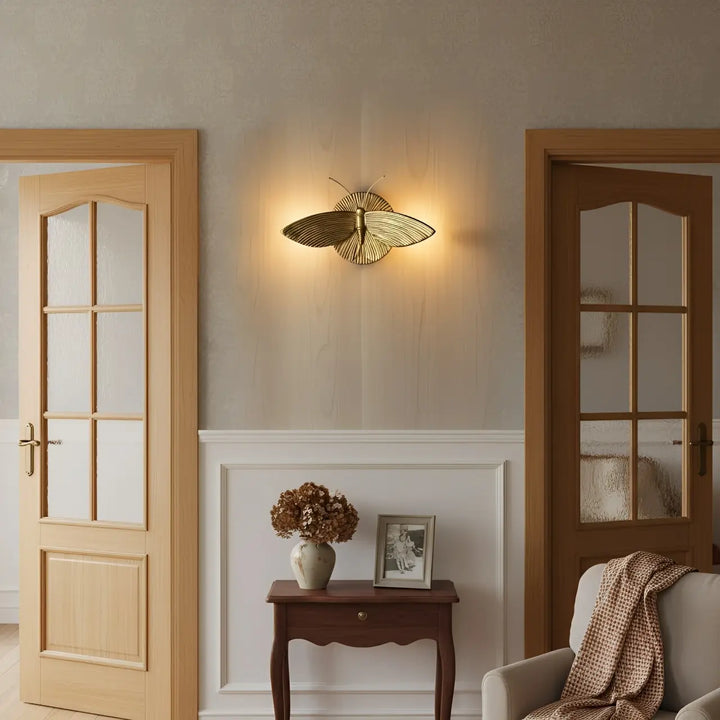 Marlow Vintage Art Deco Moth Resin Wall Sconce
