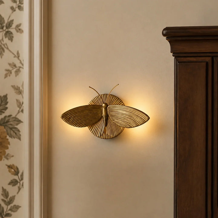 Marlow Vintage Art Deco Moth Resin Wall Sconce