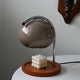Candle Warmer Lamp with Glass Shade | Wooden Tray Base