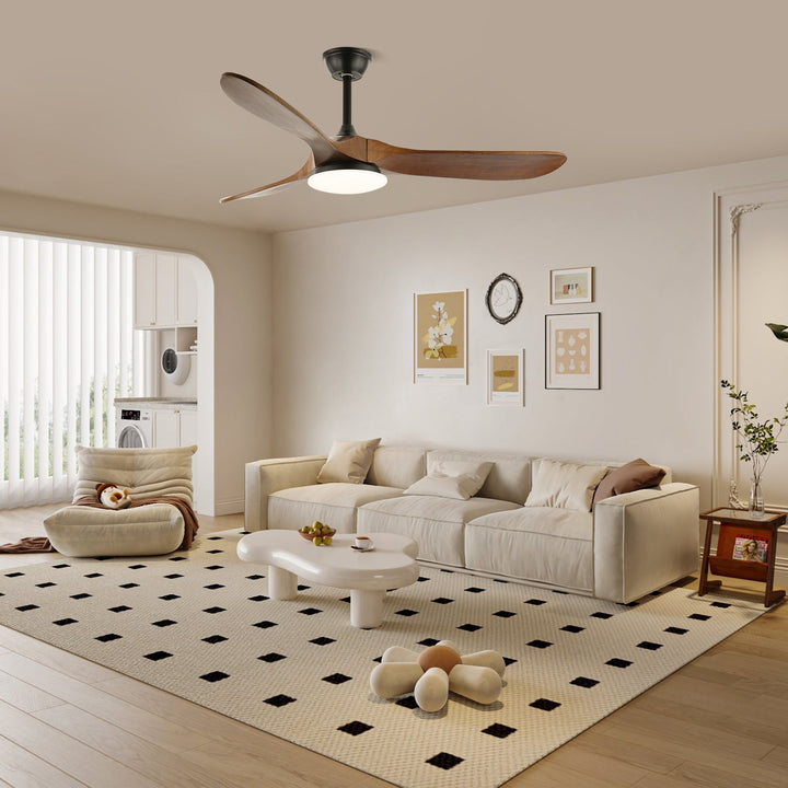 Aveline Modern Wood Ceiling Fan Light-Neutral Decor