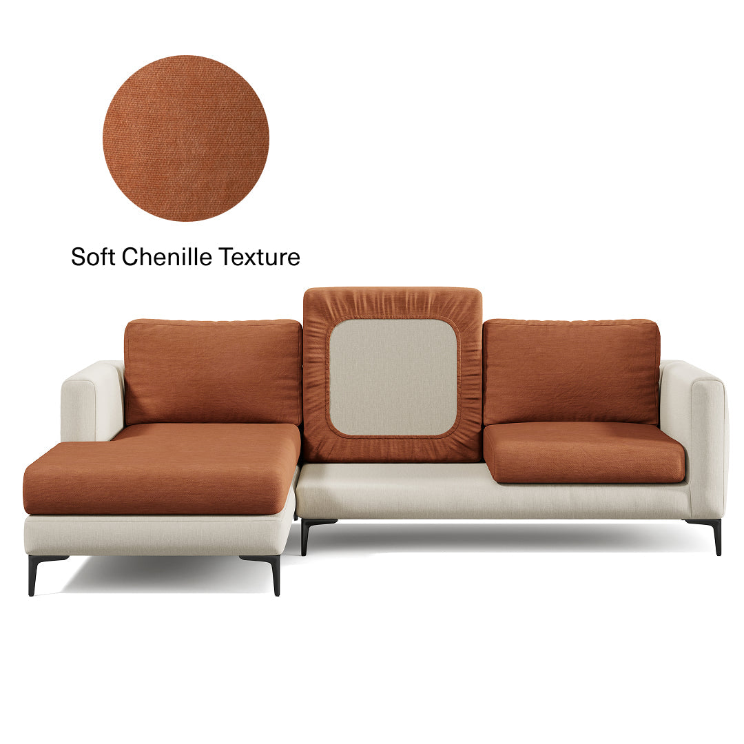 Thick Sofa Cushion Cover | Plush Chenille, 15 Colours