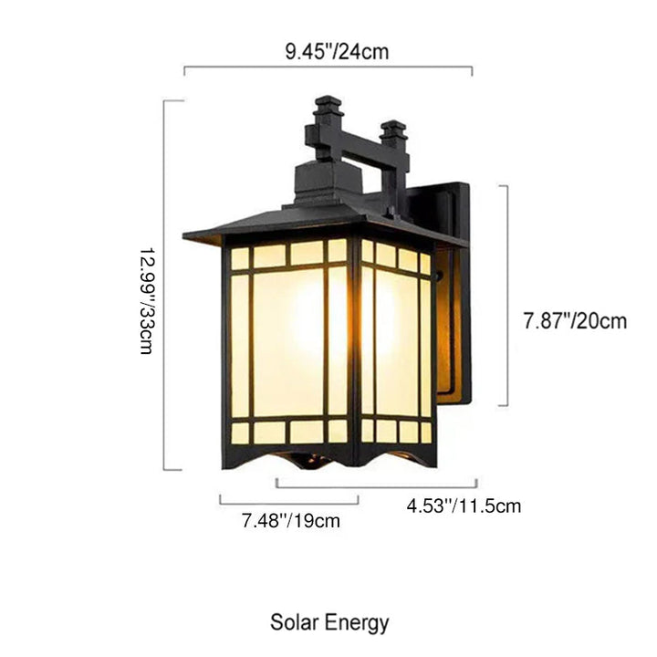 Modern Pavilion 1-Light LED Solar Wall Sconce Lamp