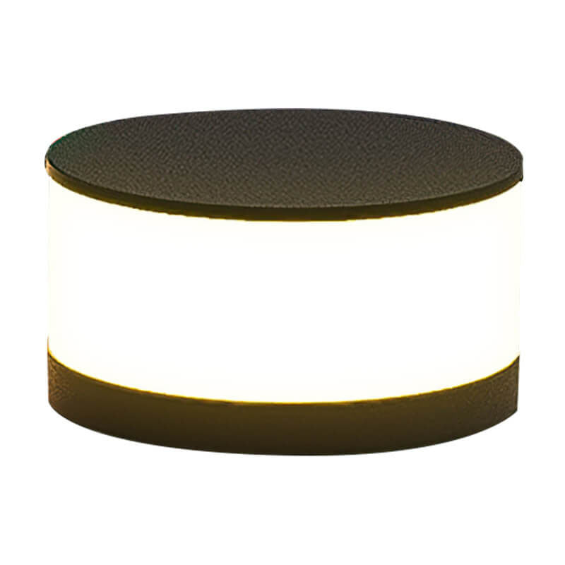 Modern Round Solar LED Post Light 1-Light