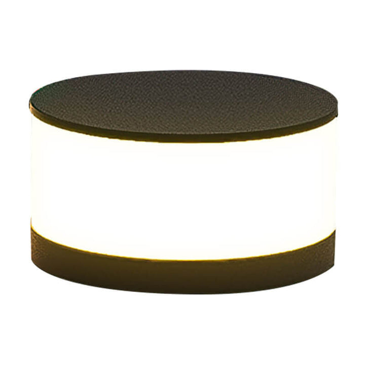 Modern Round Solar LED Post Light 1-Light