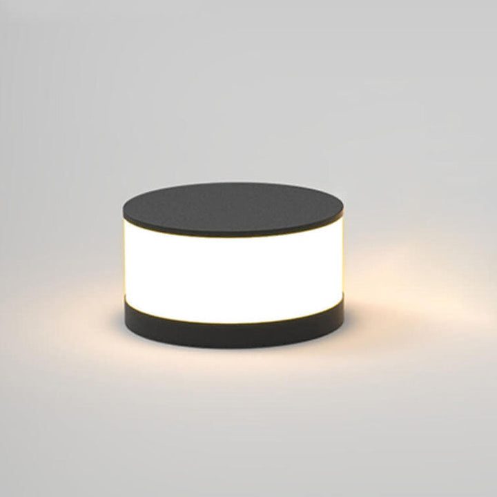 Modern Round Solar LED Post Light 1-Light