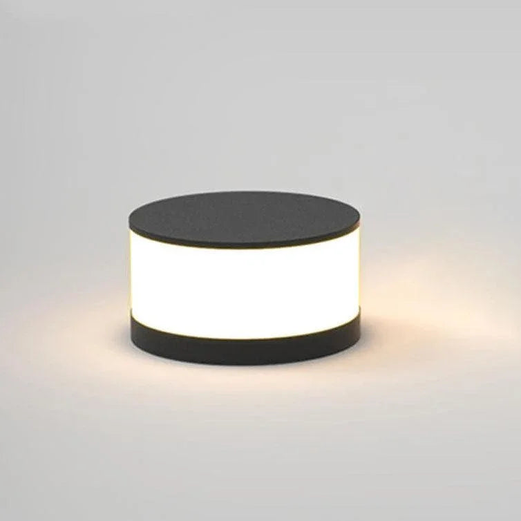 Modern Round Solar LED Post Light 1-Light