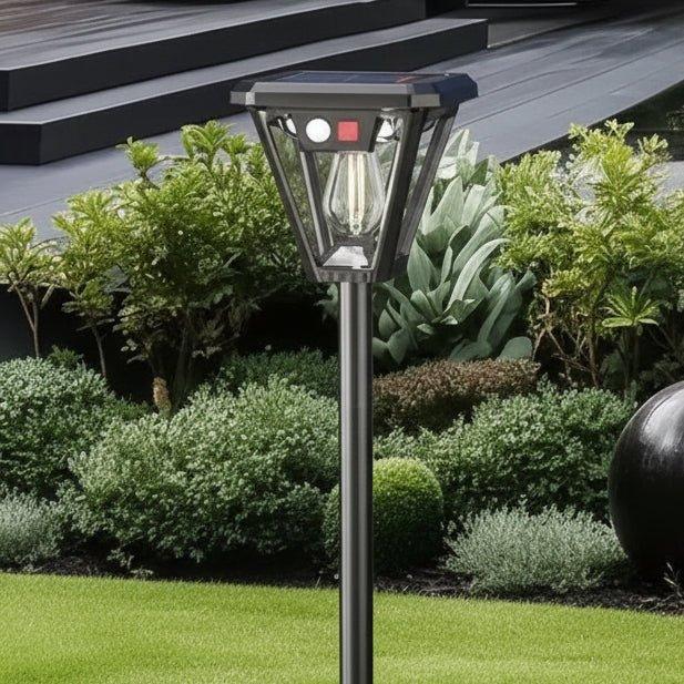 Modern Solar LED Motion Sensor Garden Post Light 1-Light