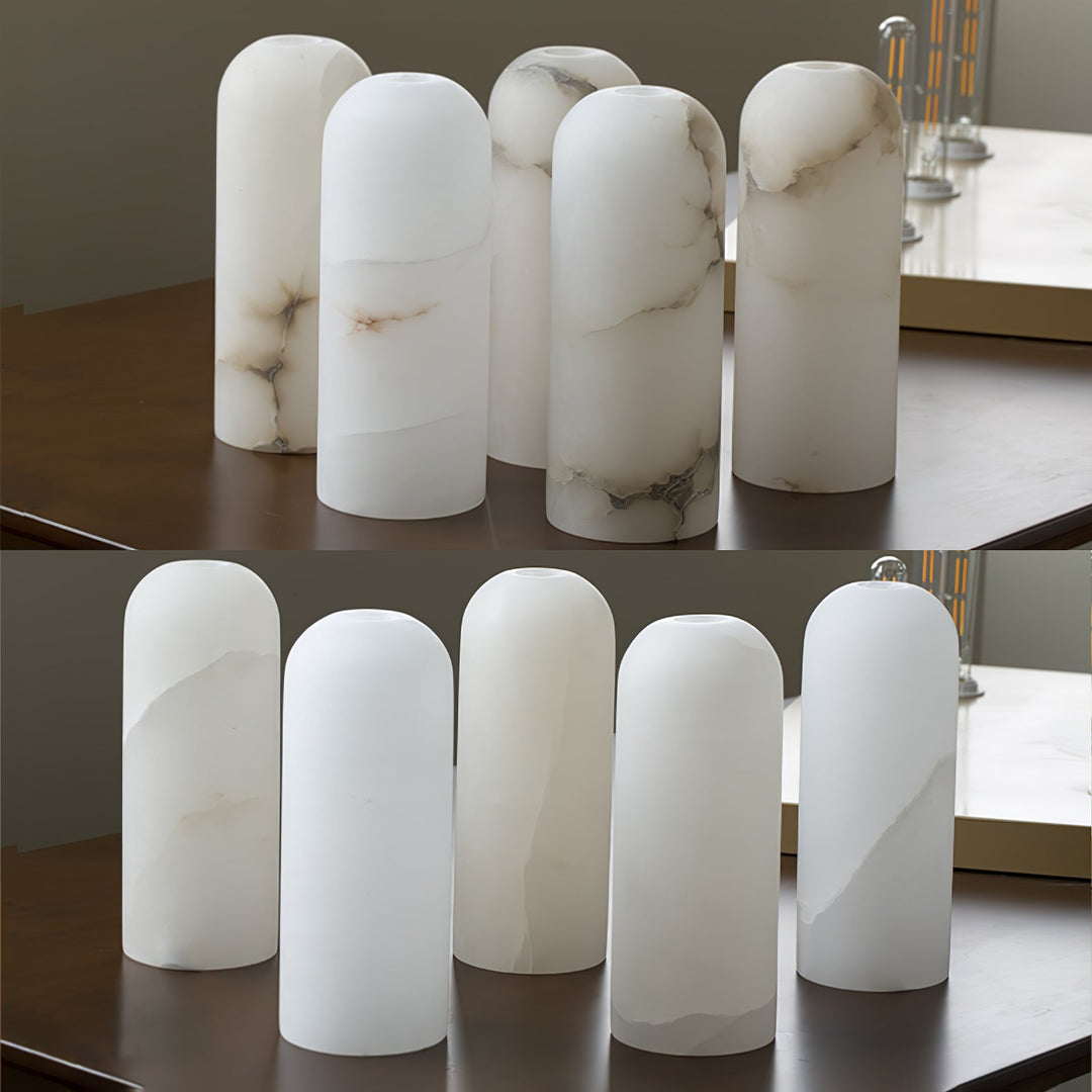 Plug-in Alabaster Wall Light | Braided Cord, E14