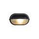 Oval Bulkhead Outdoor Wall Light | Black or Green, Ribbed Glass