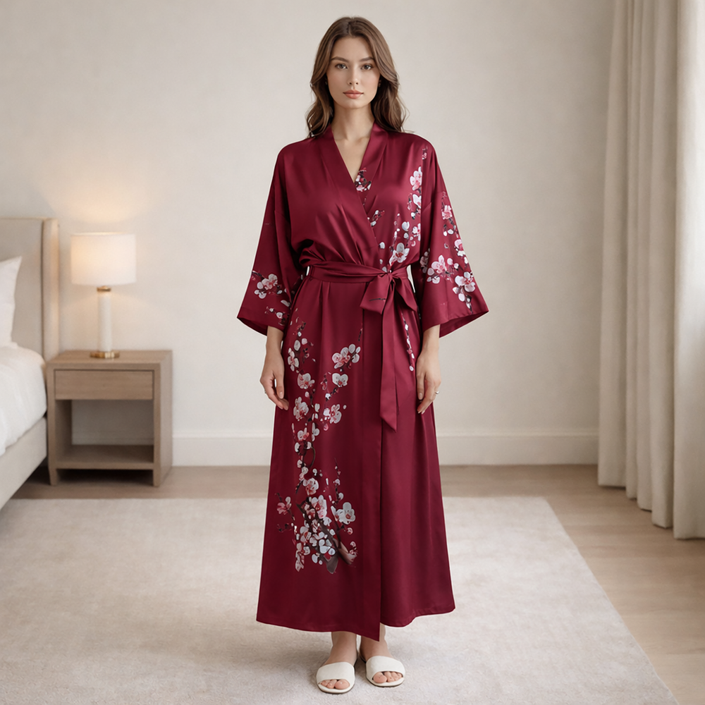 Women Satin Kimono Robe image 2