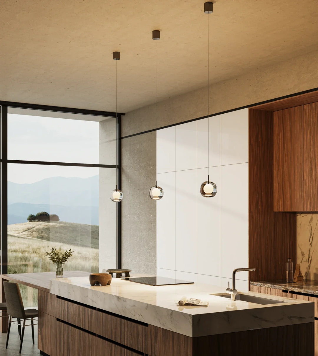 Noia Black Glass Pendant Light
