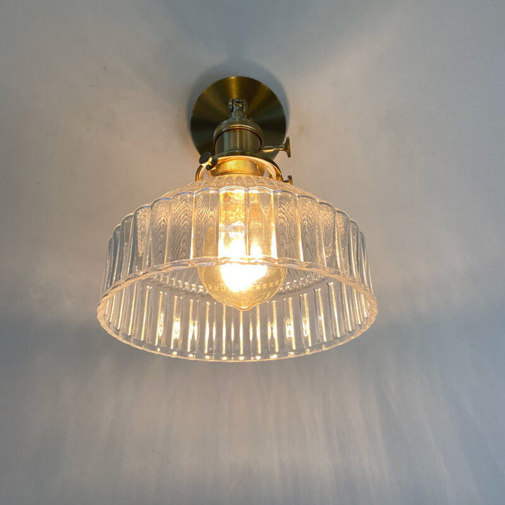 Nordic Brass Glass Dome Wall Sconce Lamp 1-Light