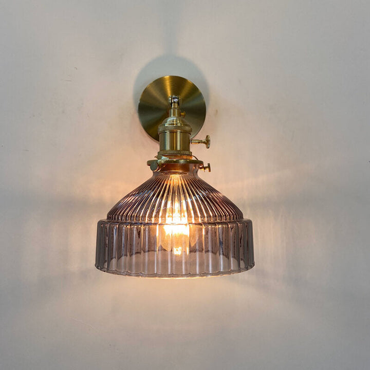 Nordic Brass Glass Dome Wall Sconce Lamp 1-Light