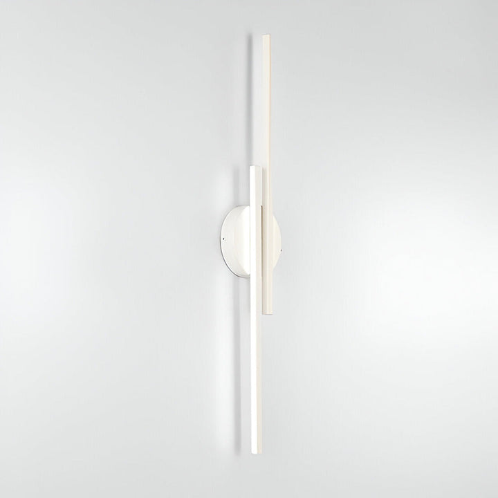 Offset Twin-Bar LED Wall Light | Black or White, 55 cm