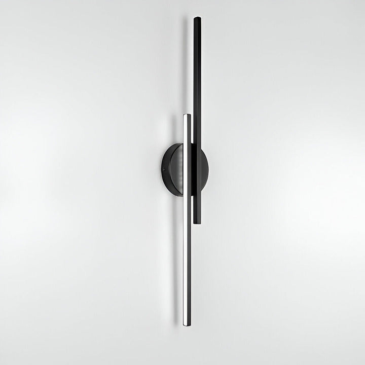 Offset Twin-Bar LED Wall Light | Black or White, 55 cm