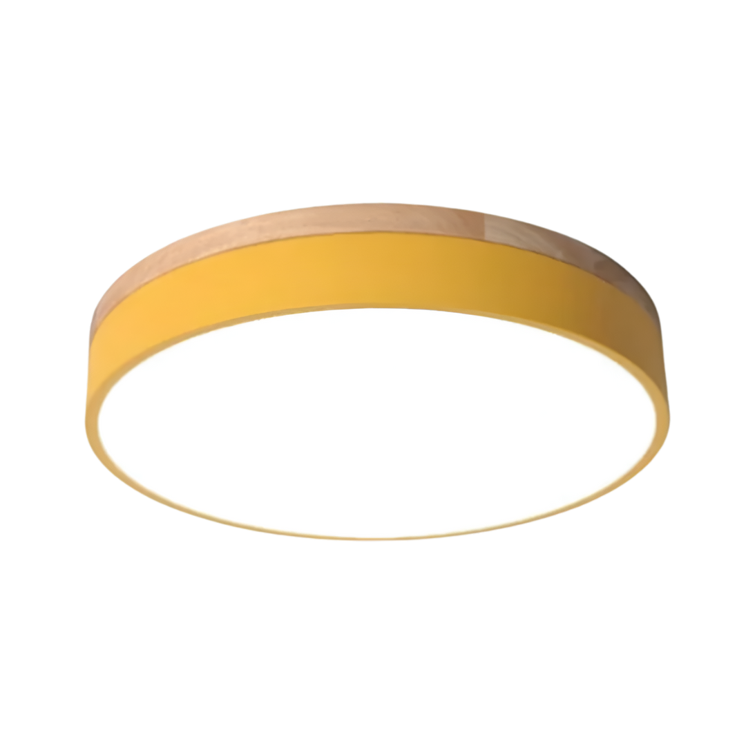 Nordic Round Flush Ceiling Light LED Light With Acrylic Diffuser in Yellow