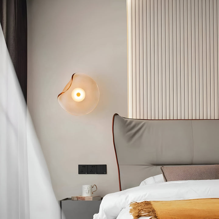 Wavy Glass Wall Light | Sculptural Disc, Four Colours