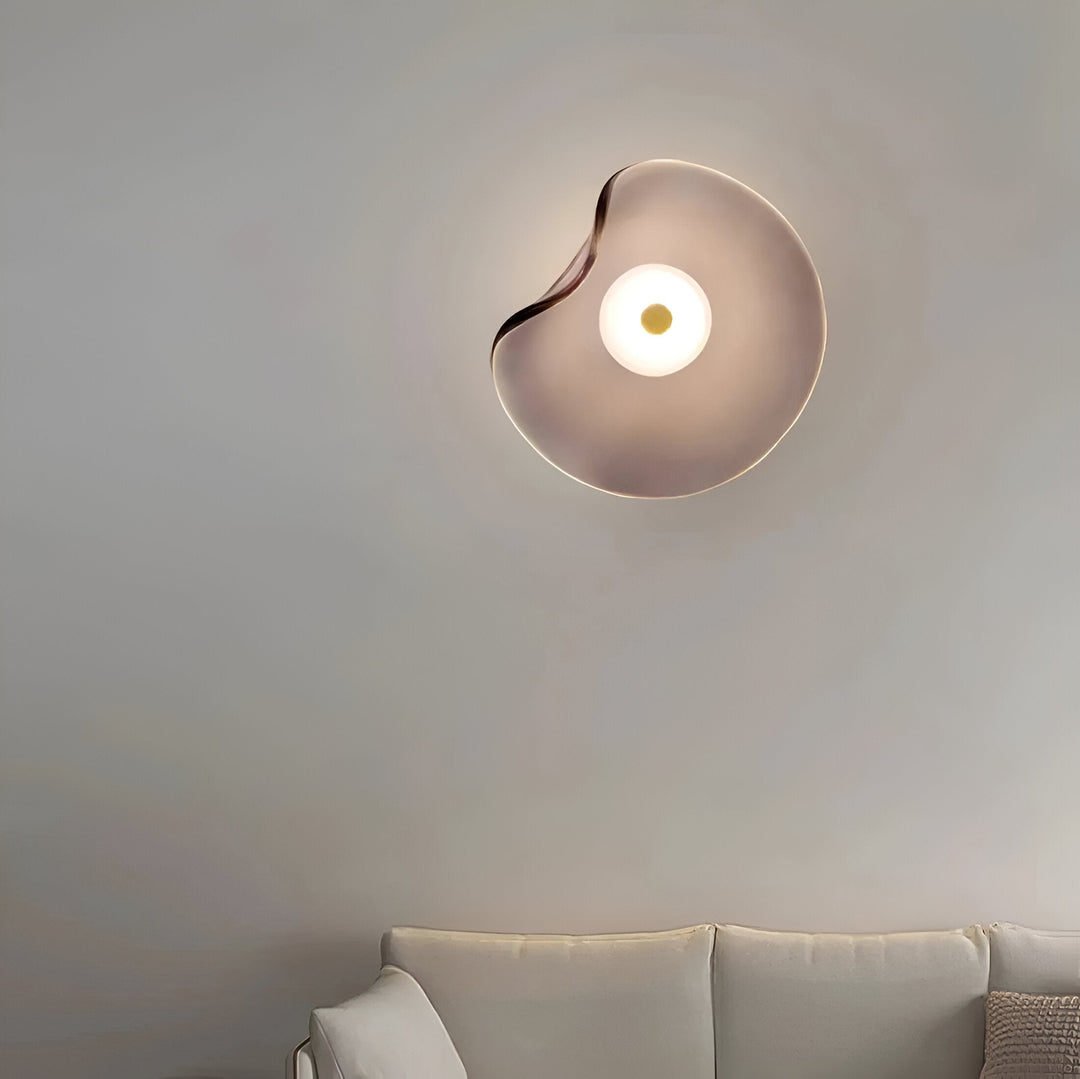 Wavy Glass Wall Light | Sculptural Disc, Four Colours
