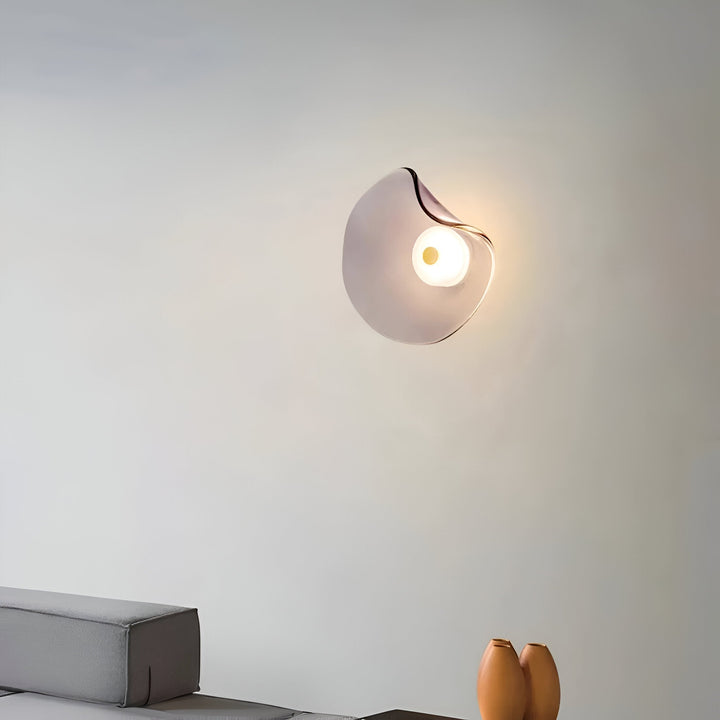 Wavy Glass Wall Light | Sculptural Disc, Four Colours