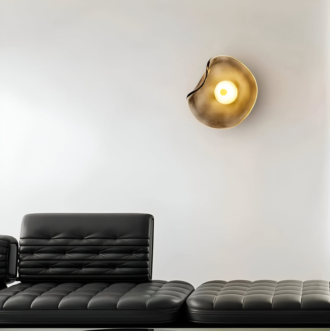 Wavy Glass Wall Light | Sculptural Disc, Four Colours