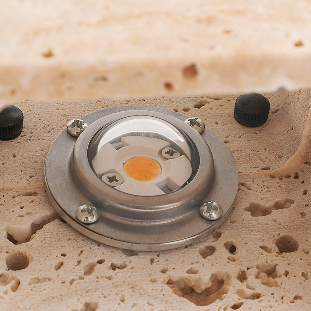 Travertine Cube Outdoor Wall Light | Natural Stone, Up and Down LED