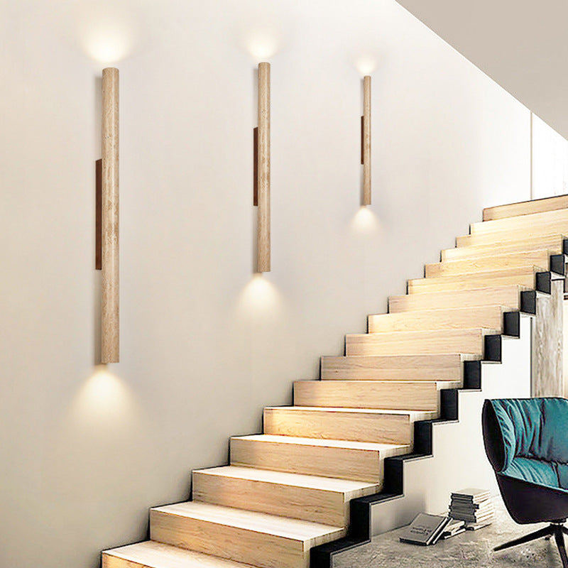 Japandi Travertine Wall Light LED Light With Up And Down Glow