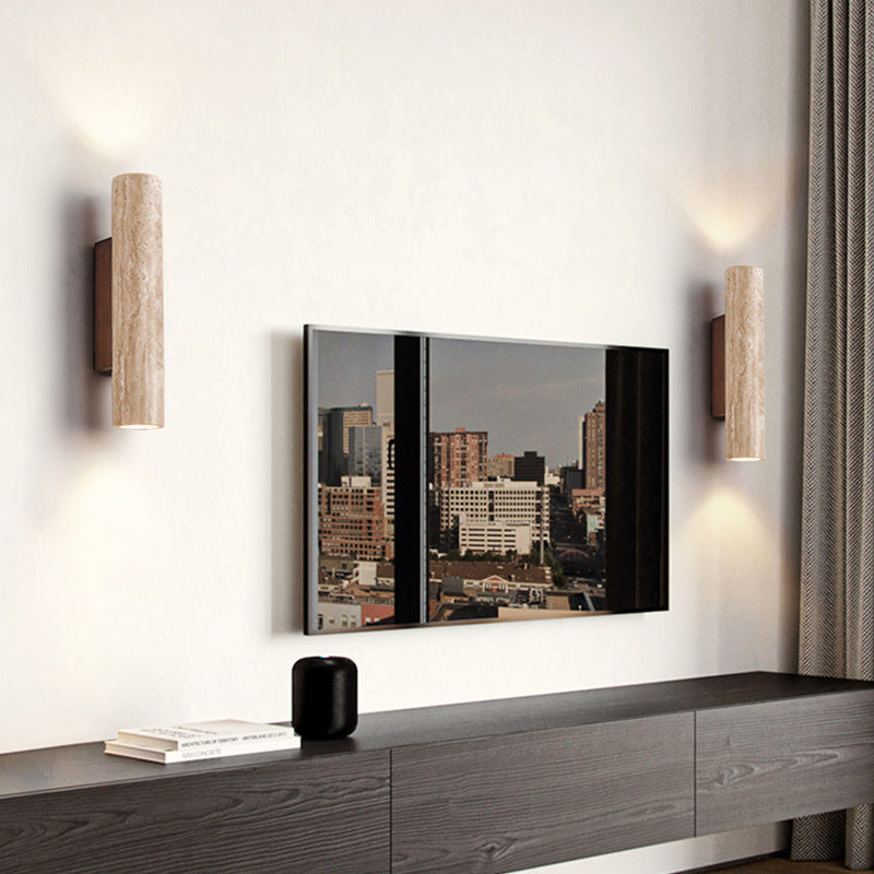 Japandi Travertine Wall Light LED Light With Up And Down Glow