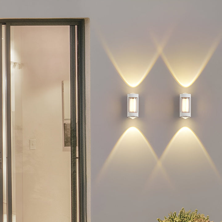 Nordic Minimalist Acrylic Rectangular Outdoor Wall Light LED Up-Down