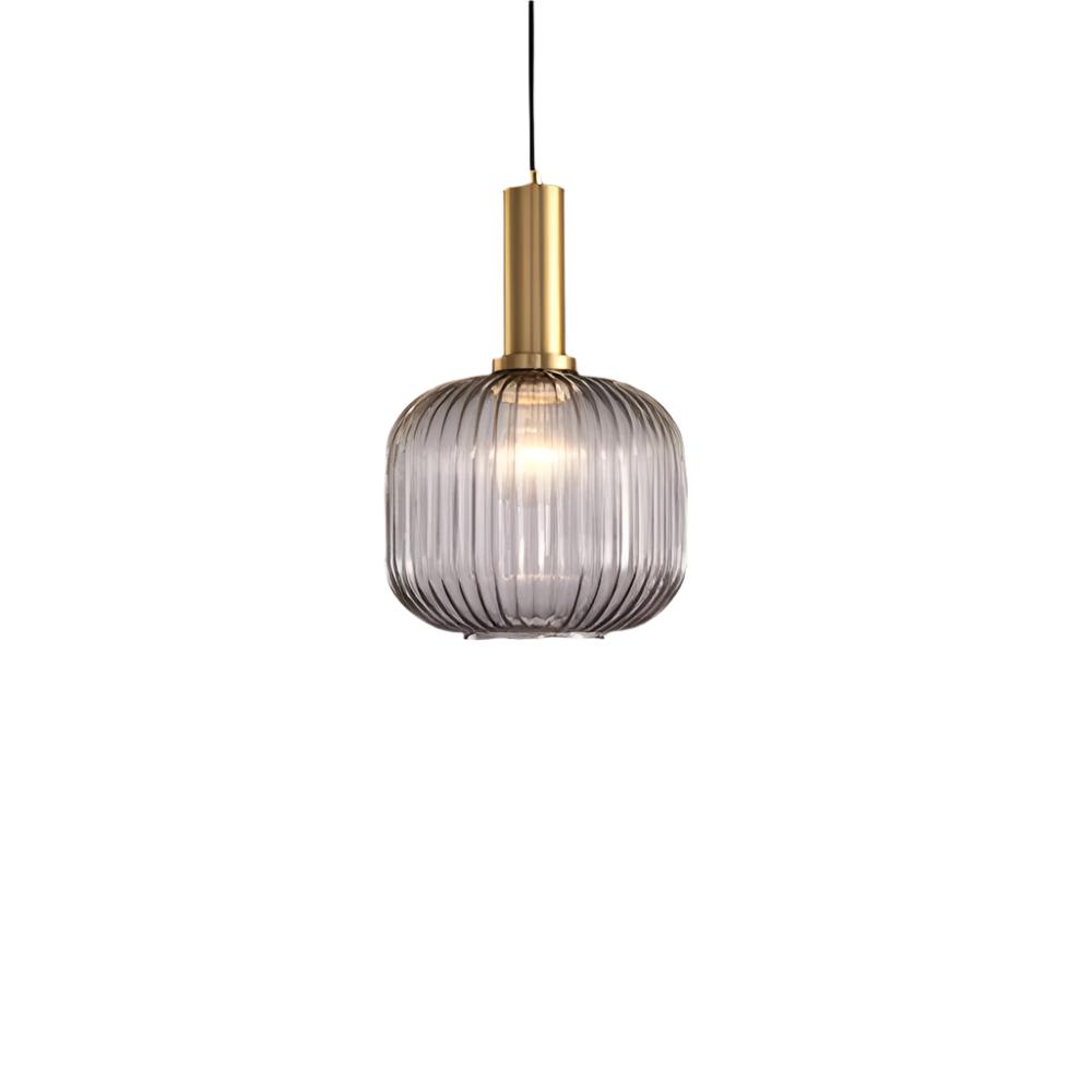 Ribbed Glass Pendant Light | Cylinder, Bottle or Drum Shade