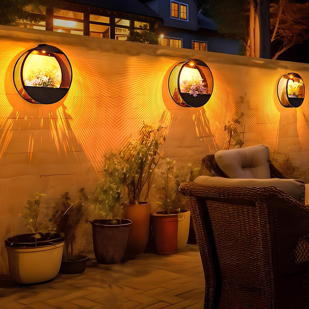Solar Wall Light with Built-In Planter