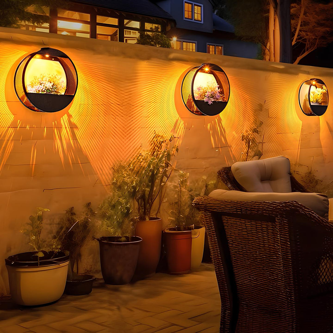 Solar Wall Light with Built-In Planter