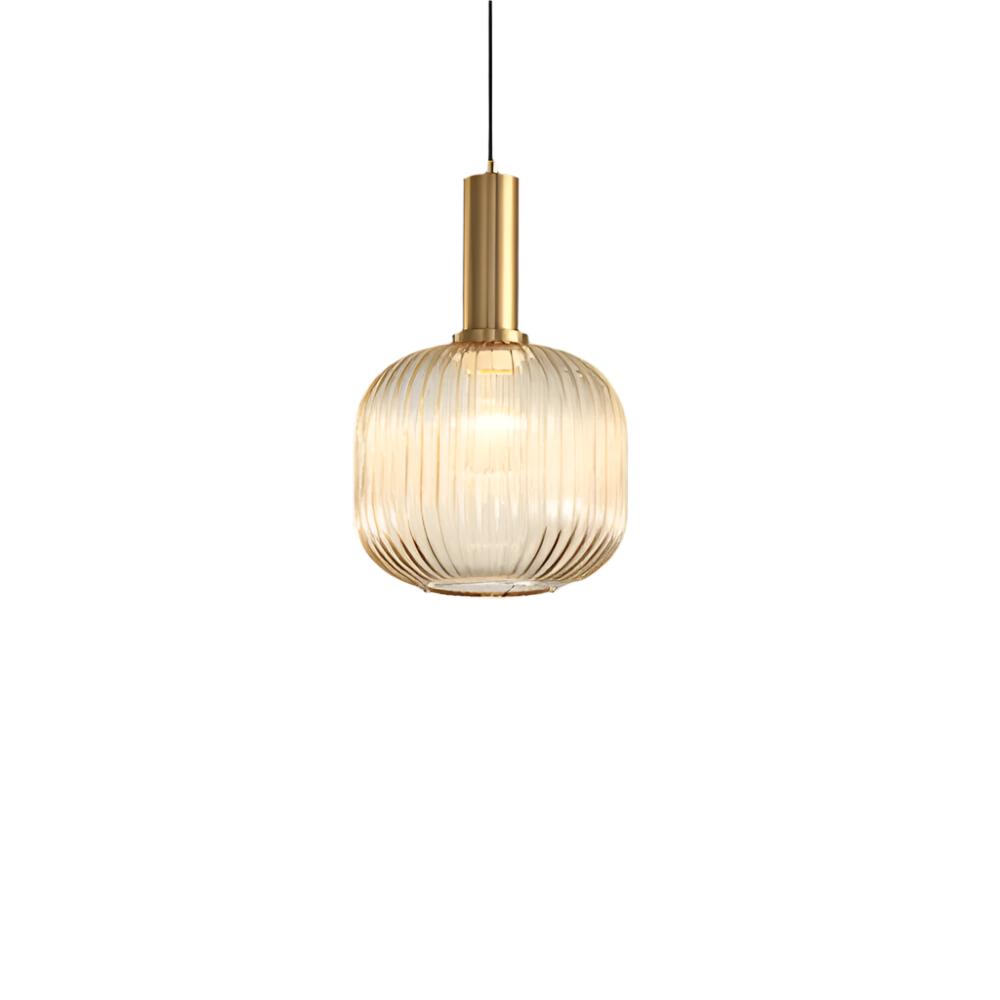 Ribbed Glass Pendant Light | Cylinder, Bottle or Drum Shade