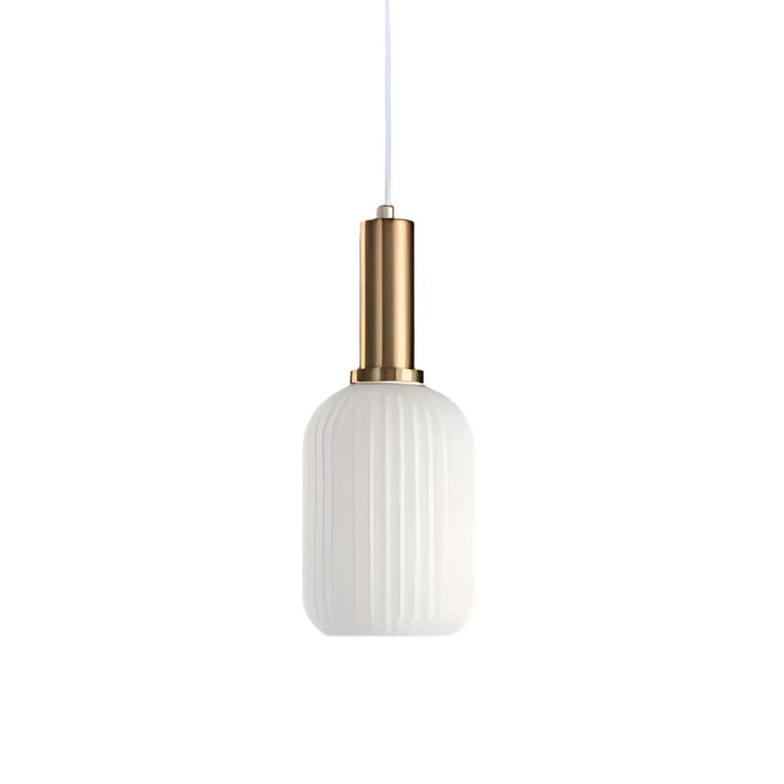 Ribbed Glass Pendant Light | Cylinder, Bottle or Drum Shade