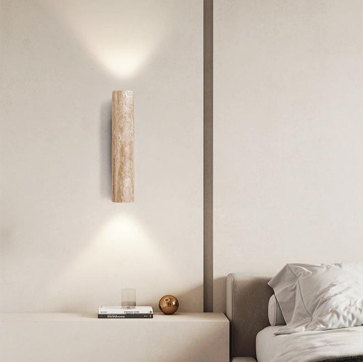 Japandi Travertine Wall Light LED Light With Up And Down Glow