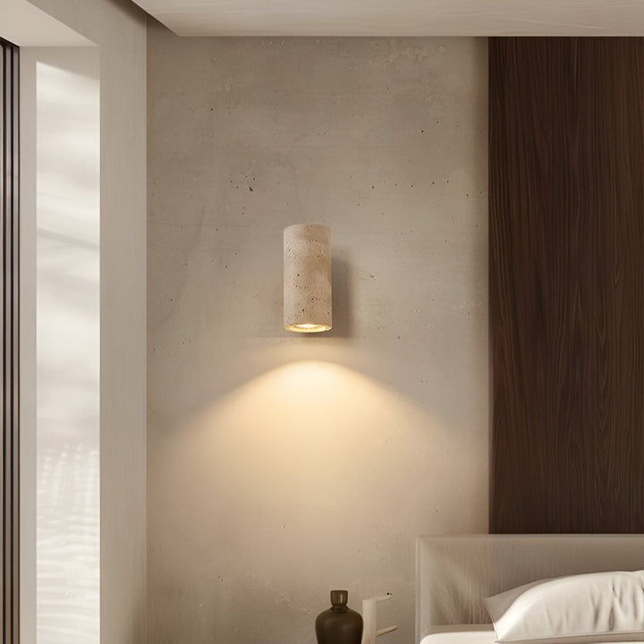 Japandi Travertine Wall Light LED Light With Up And Down Glow