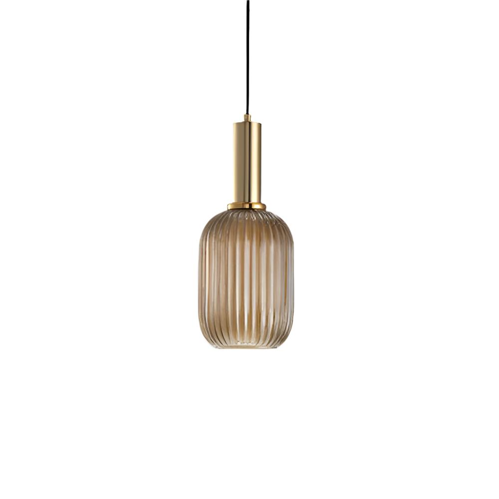 Ribbed Glass Pendant Light | Cylinder, Bottle or Drum Shade