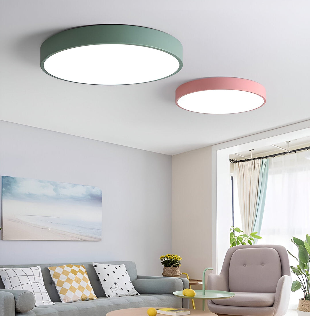 Low-Profile Round LED Ceiling Light With Minimal Frame